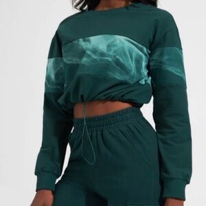 BuffBunny Collection Women's Cadi Crop Avo Green Sweatshirt- Size S